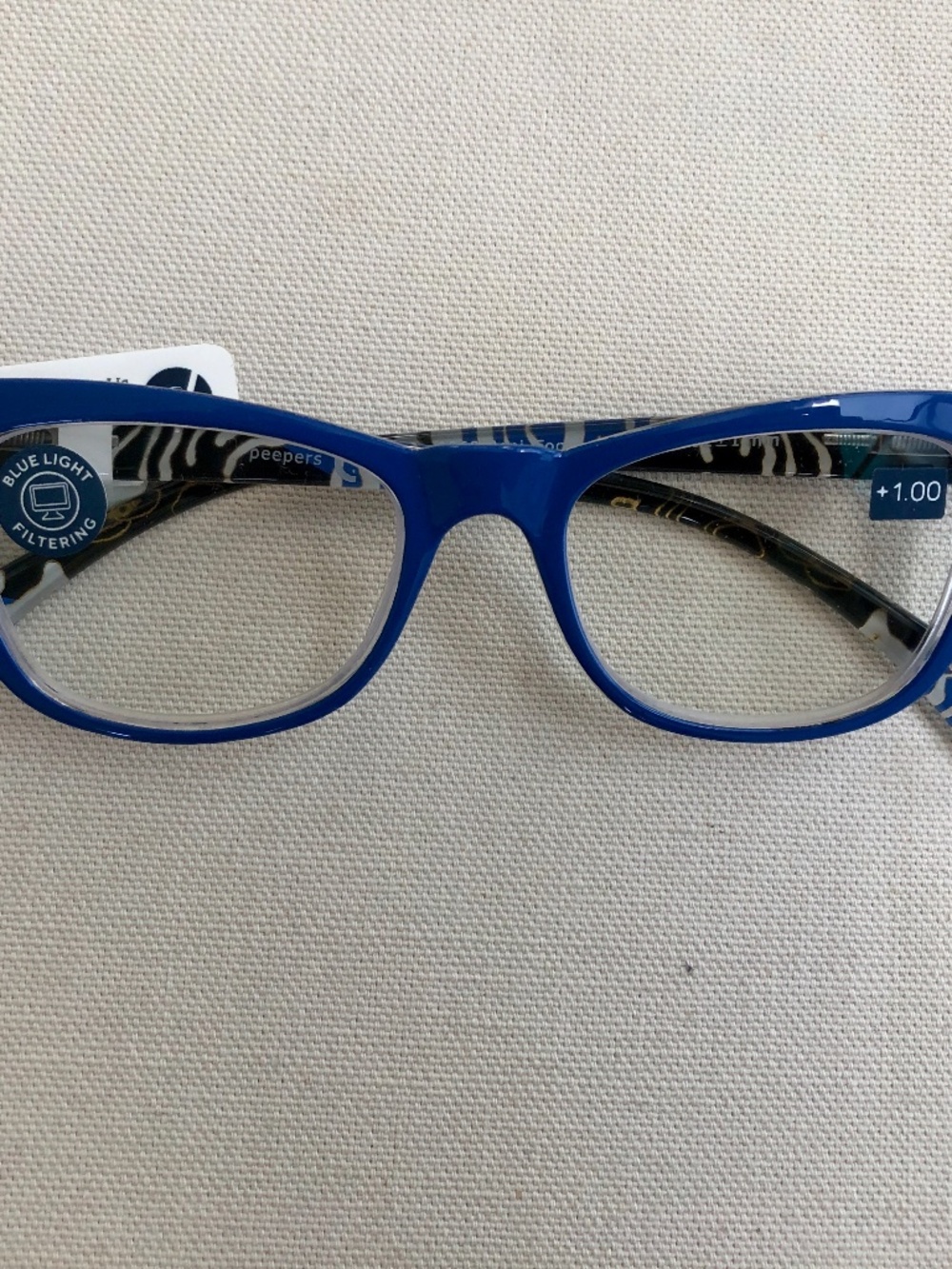 New Blue Cat-Eye Peepers Blue Light Filtering Reading Glasses +1.00